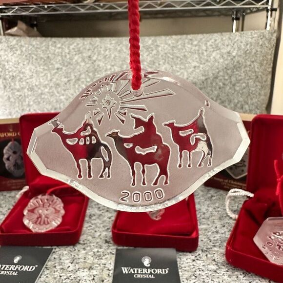 WATERFORD Songs of Christmas Collection 4 Pc Rare Vintage Ornament 1998-2001 - Picture 5 of 12
